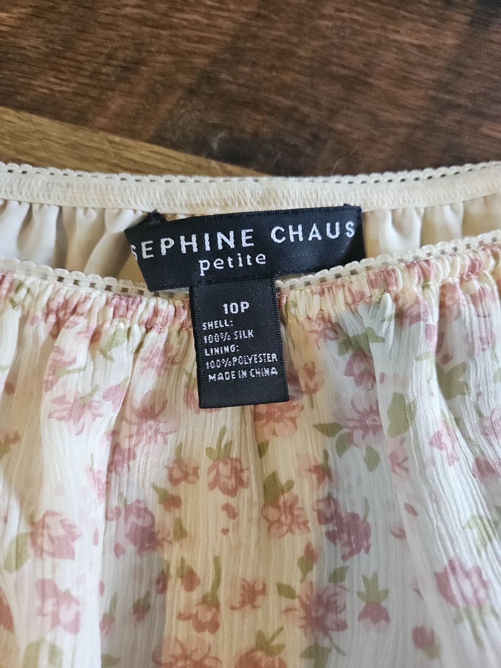 Sephine Chaus Petite Pink Floral A-Line Silk Skirt